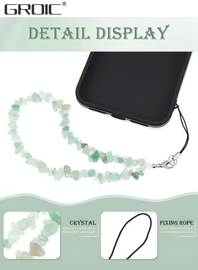 جرويك سحر الهاتف / حزام سلسلة للنساء الفتيات، اليدوية البوهيمي نمط الهاتف الخليوي حالة الحبل حزام المعصم، سحر الأحجار الكريمة الطبيعية لسلسلة المفاتيح - Image 3