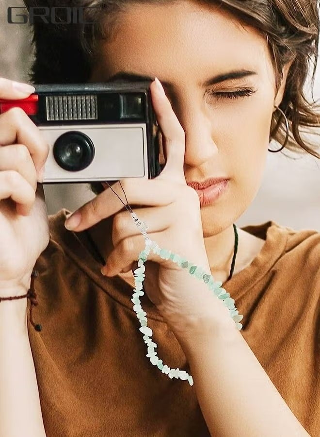 جرويك سحر الهاتف / حزام سلسلة للنساء الفتيات، اليدوية البوهيمي نمط الهاتف الخليوي حالة الحبل حزام المعصم، سحر الأحجار الكريمة الطبيعية لسلسلة المفاتيح - Image 5