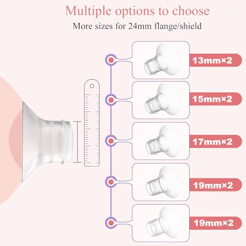 JIMOWANG 2pcs Flange Inserts 21mm for 17mm-20mm Nipple Size,Fits for Momcozy S12 Pro/S9 Pro/M5,S9/S12/S19/S21/S23,Elvie,Willow,lansinoh,Medela,Spectra,TSRETE,kmaier,MomMed Breastpump 24mm Flange,Down to 21mm - Image 2