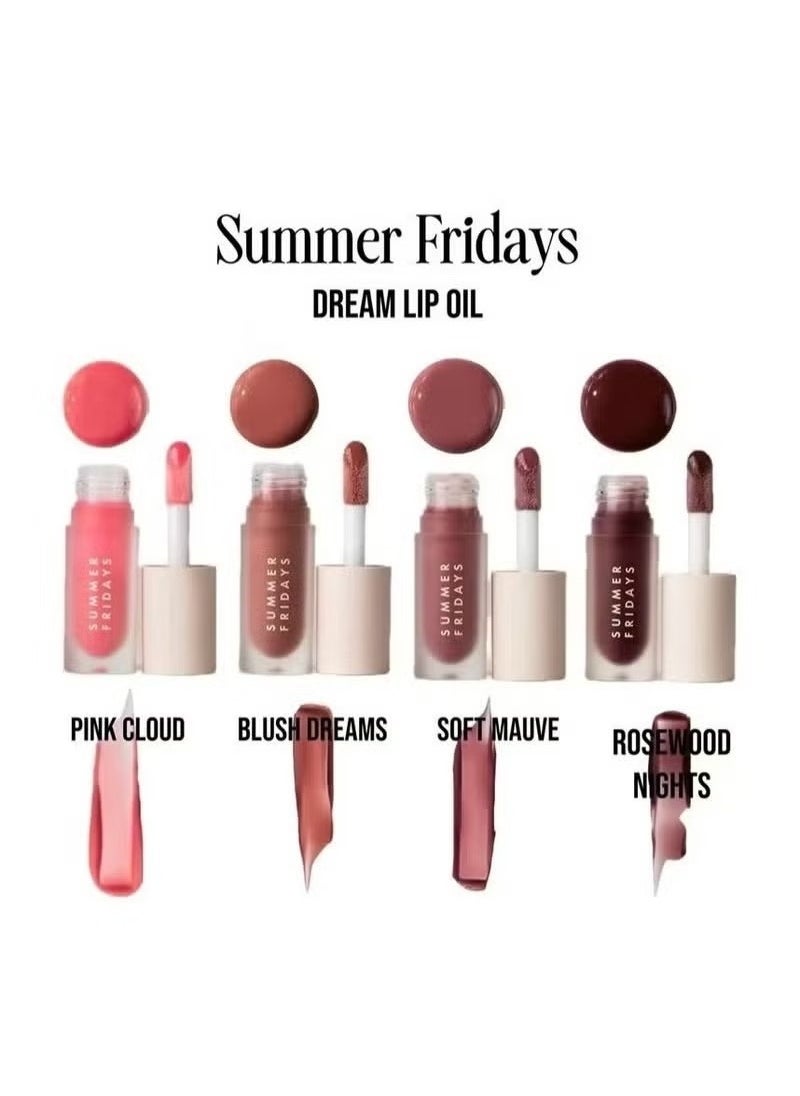 Dream Lip Oil for Moisturizing Sheer Coverage, High-Shine Tint, and Deep Hydration - Soft Mauve (4.5ml)
