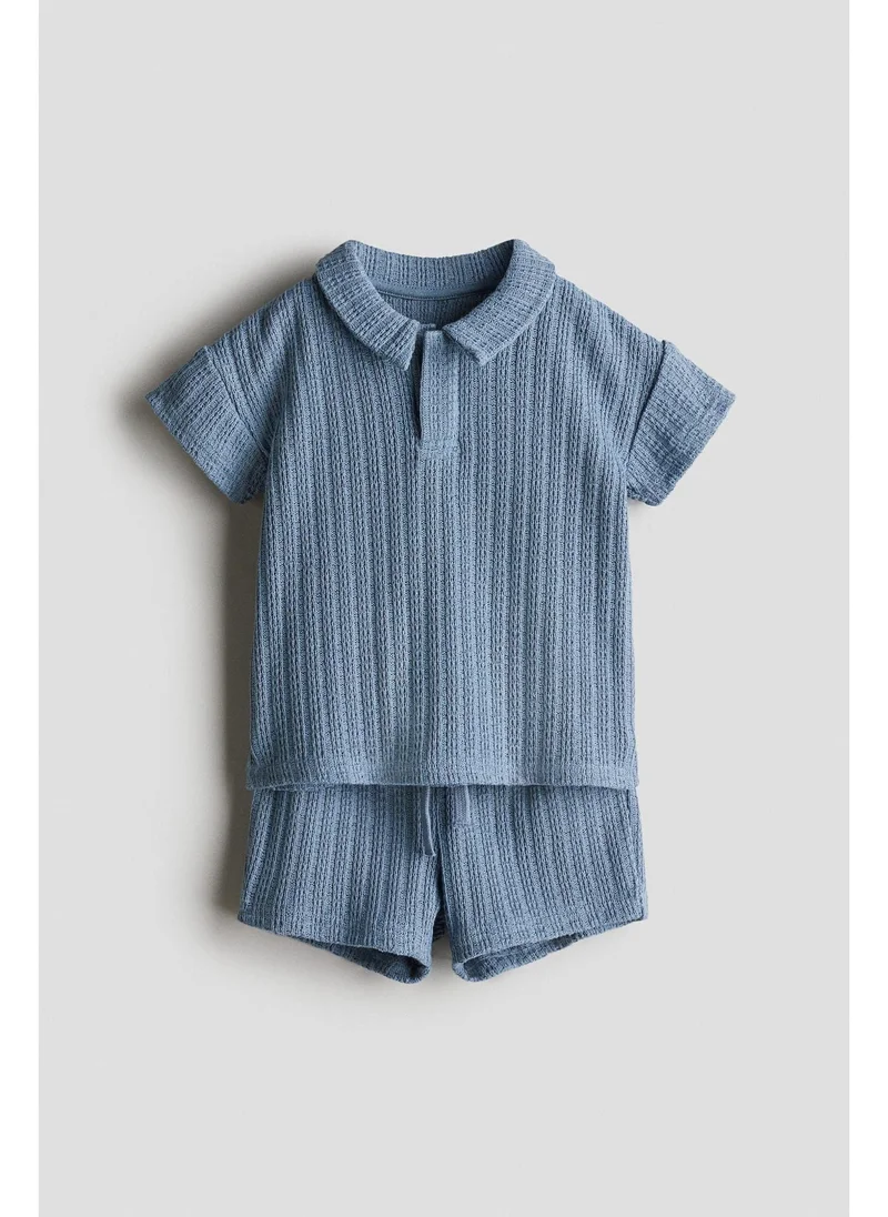 اتش اند ام 2-piece polo shirt and shorts set