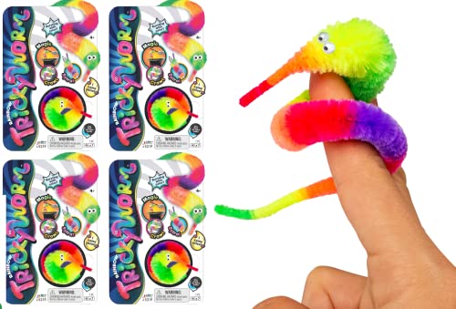 JARU Fuzzy Worms on Strings on a String Magic Worms Fidget Toy 4 Assorted Individually Packed Wiggly Worm On String Twisty Fuzzy Worm Toys for Kids Party Favors ADD Anxiety Relief 52194s - Image 1