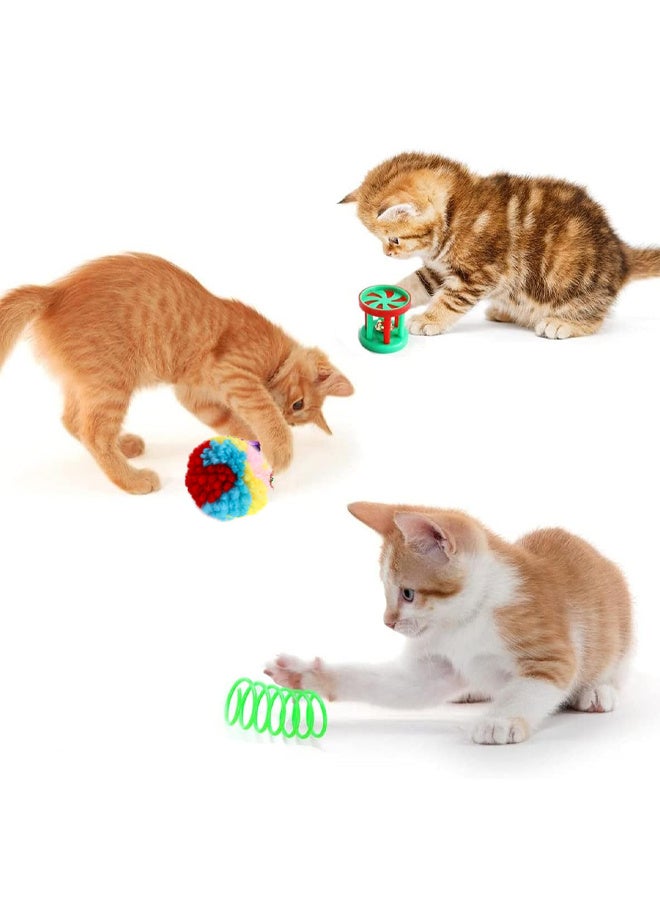 LABNNA 21PCS Cat Tunnel Set with Cat Teaser Stick, Cat Balls, Feather Toys and Other Cat toys, Collapsible Cat Play Tunnel, Funny Interactive Cat Toys, Various Cat Enrichment Toys, Soft Safe Cat Toys(Random Color) - Image 3