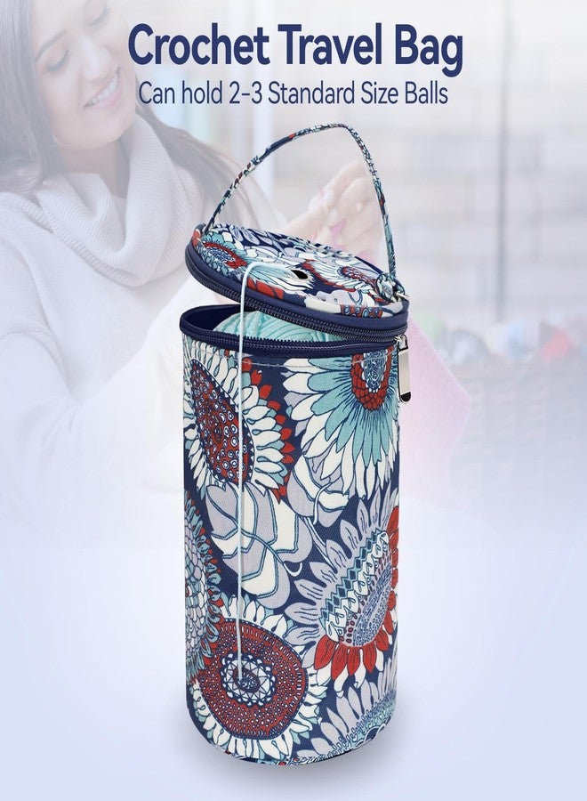 Dasonwin Portable Yarn Storage Bag - Blue Crochet Bag Organizer - Compact Yarn Holder for Crocheting and Knitting on The Go,Easy Yarn Bags for Crocheting - Perfect Gifts for Women and Crocheter - Image 2