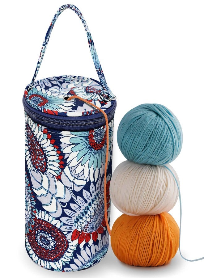 Dasonwin Portable Yarn Storage Bag - Blue Crochet Bag Organizer - Compact Yarn Holder for Crocheting and Knitting on The Go,Easy Yarn Bags for Crocheting - Perfect Gifts for Women and Crocheter - Image 1