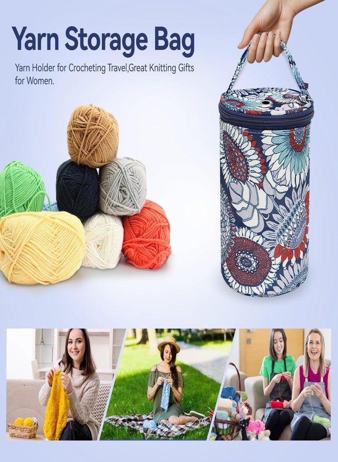 Dasonwin Portable Yarn Storage Bag - Blue Crochet Bag Organizer - Compact Yarn Holder for Crocheting and Knitting on The Go,Easy Yarn Bags for Crocheting - Perfect Gifts for Women and Crocheter - Image 4