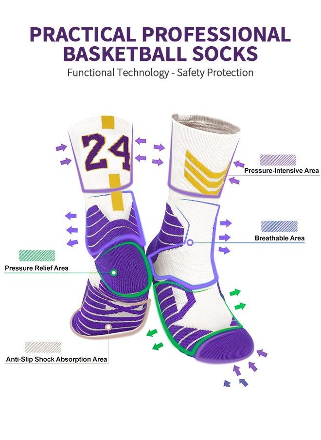 GROIC - Elite Basketball Socks, Athletic Socks with 3D Ankle Protection, Football Socks & Running Socks, Compression Cushion Sport Socks Unisex - Image 1