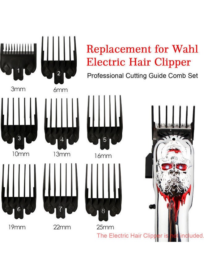 NIBEMINENT 8 Sizes Professional Cutting Guide Comb Set Black - Image 4