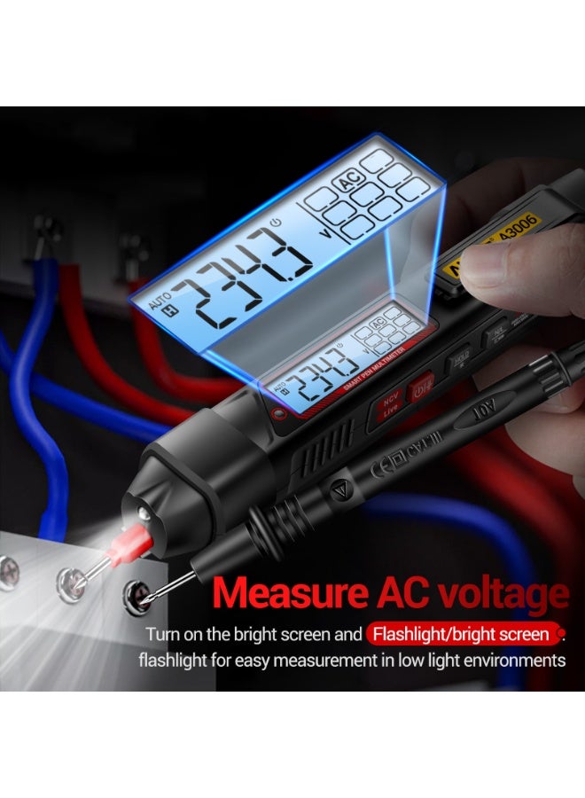 ANENG A3006 Pen Type Digital Multimeter 4000 Count AC/DC Voltage Tester Zero Fire Line Detector Resistance Capacitance and Diode Testing Electric Tools - Image 3