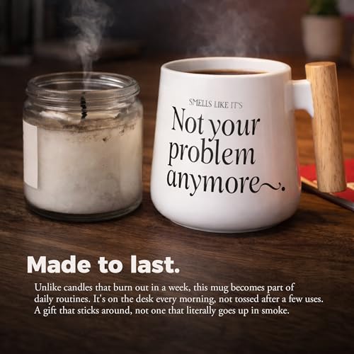 Siko Farewell Gifts for Coworkers - Sarcastic Mug Gift Set with Bamboo Lid, Gold Spoon, Marker - Coworker Leaving Gifts for Women Men - Goodbye, Going Away, Retirement Gift - Nordic Ceramic Coffee Cup - Image 5
