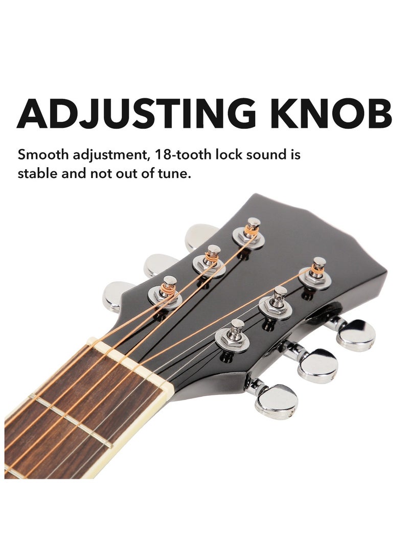 SHINEDOWN Acoustic Guitar for Beginner Adult 40” Full Size Cutaway Bundle Kit with Free Bag/Tuner/Capo/A Pack of Strings/Strap/3 Strings/Cloth/Picks/String Cutter/Tutorial, Right Hand - Image 5