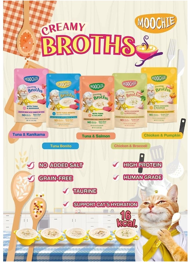 MOOCHIE Kitten Creamy Broth With Chicken And Broccoli 40G Pouch  - Image 2