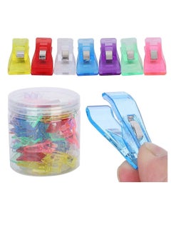 Generic 100 PCS Craft Sewing Clips Quilting Clips Multipurpose Plastic Wonder Sewing Binding Clips Fabric Mini Clamps Paper Clips for Sewing Multi-Color Clamps Tools Fabric Sewing  - Image 1