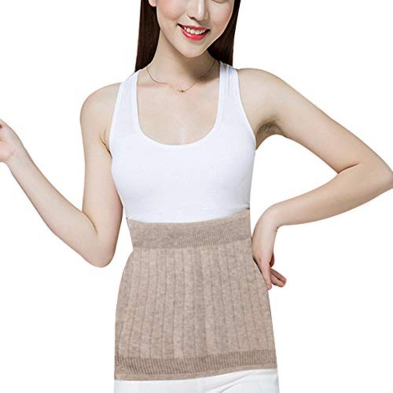 Unisex Warm Soft Cashmere Waist Warmer Wool Warming Belt Elastic Lower Waist Support Camel - Image 4