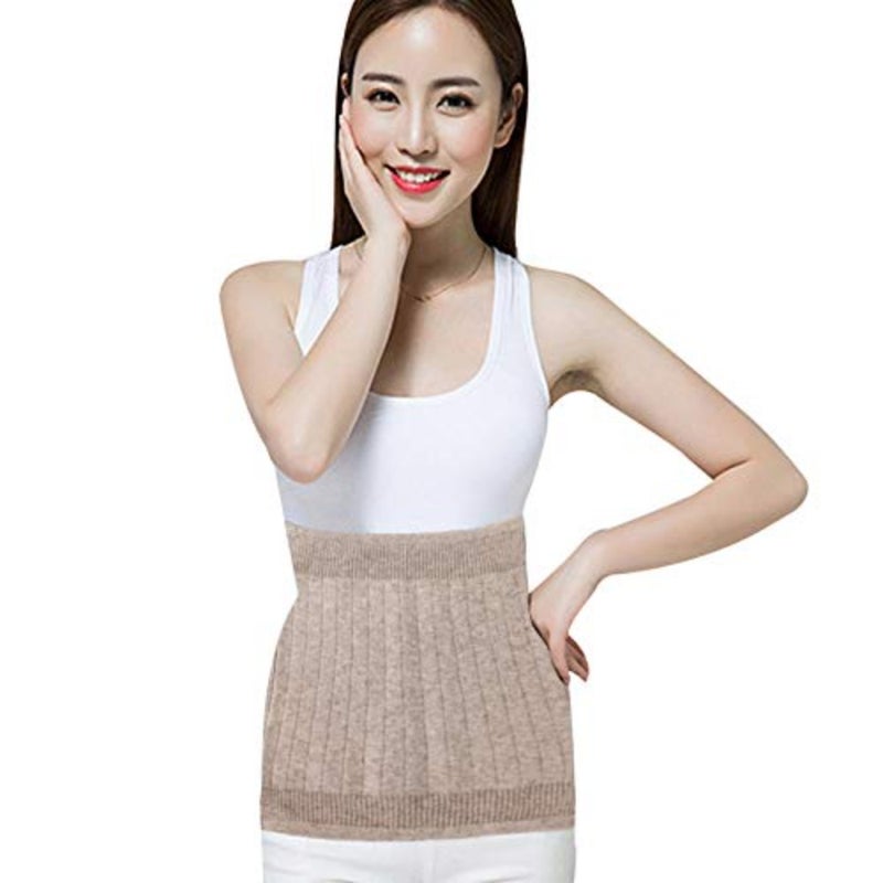 Unisex Warm Soft Cashmere Waist Warmer Wool Warming Belt Elastic Lower Waist Support Camel - Image 5