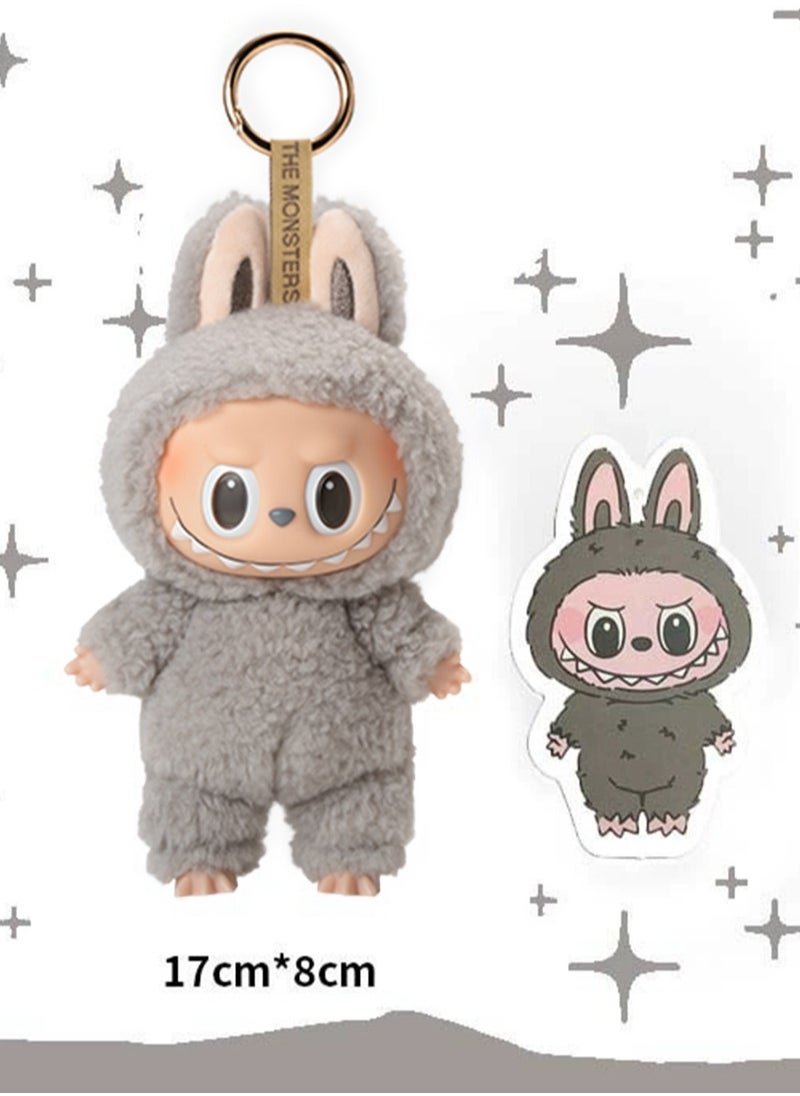 LABUBU LABUBU LABUBU I Generation Of The Motherland Version Of The Macaron Bubble Series Blind Box Vinyl Doll Plush Doll Gift - Sesame Bean 1pcs  - Image 1