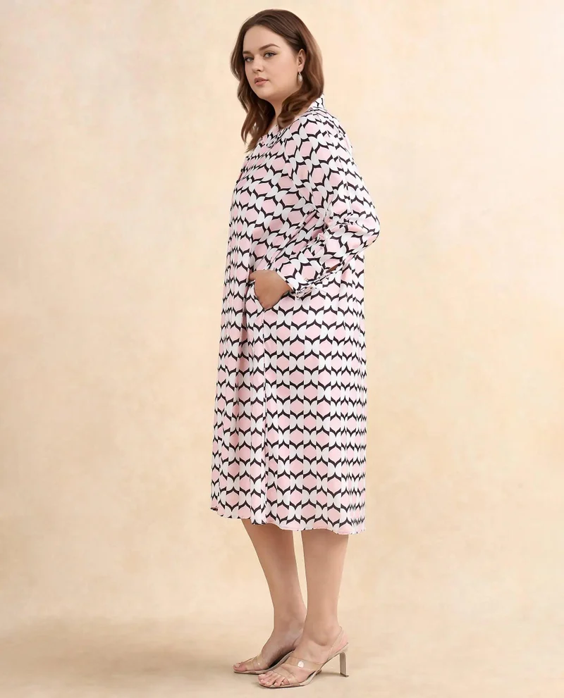 Rareism Women's Geometric Printed Dress