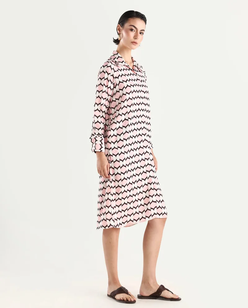Rareism Women's Geometric Printed Dress