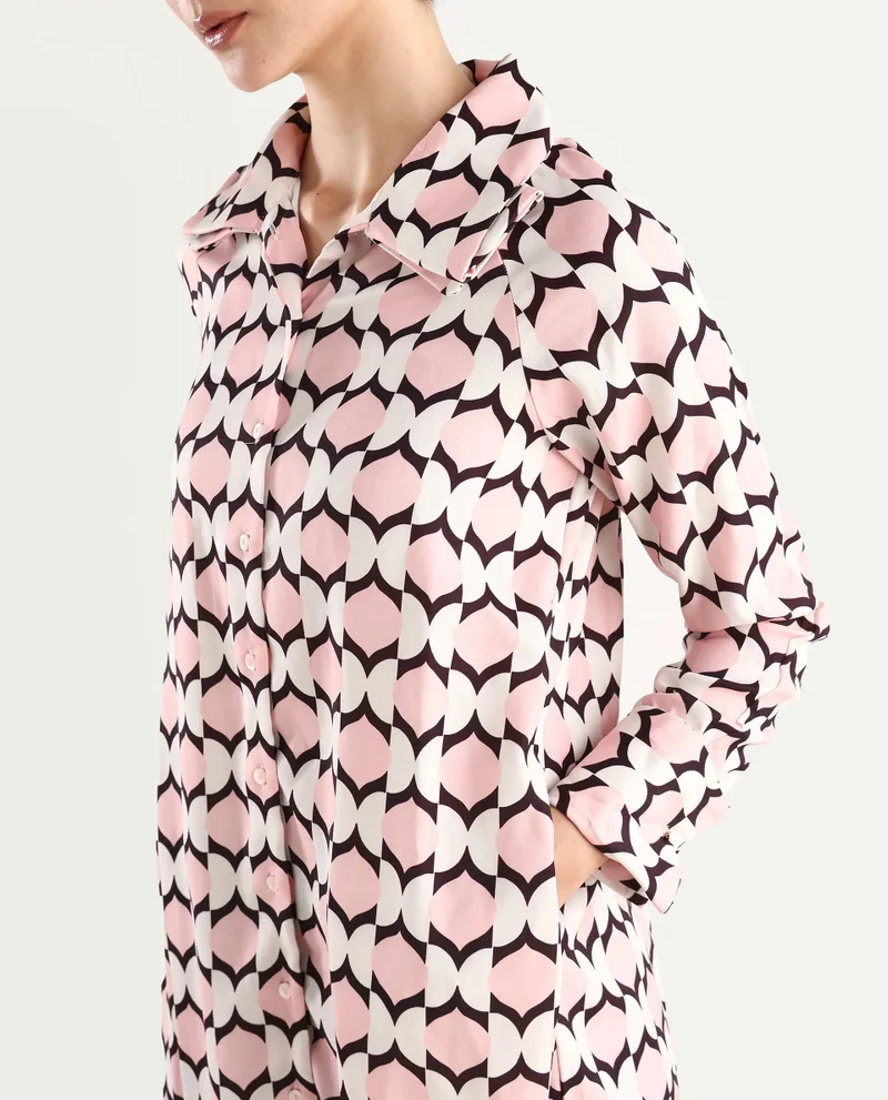 Rareism Women's Geometric Printed Dress