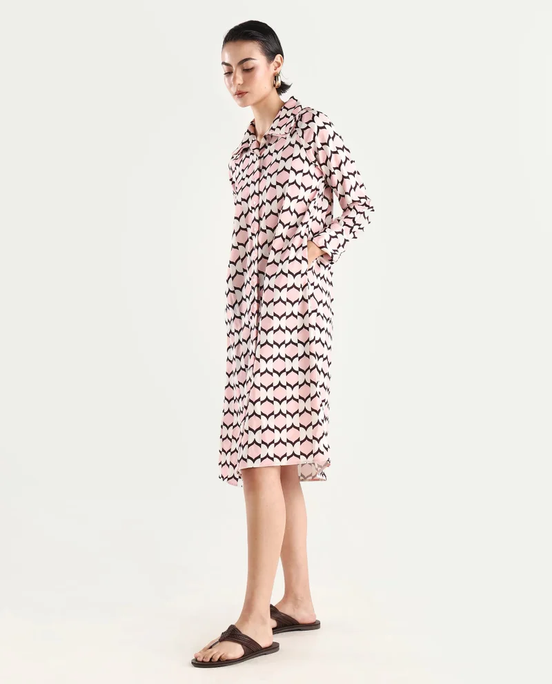 Rareism Women's Geometric Printed Dress