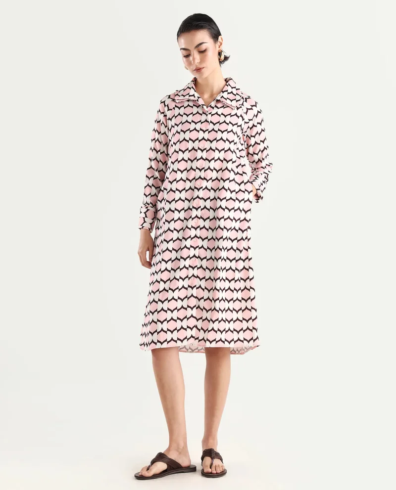 Rareism Women's Geometric Printed Dress