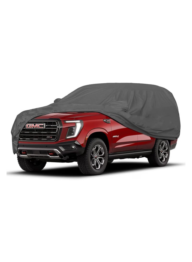 جي ام سي غطاء سيارة GMC YUKON XL لجميع الأحوال الجوية لسيارات الدفع الرباعي/الشاحنات - مقاوم للماء والغبار وأشعة الشمس والثلوج ومقاوم للخدش مع جيوب للمرايا ودعم مرن للزوايا وخياطة ثلاثية وخفيف الوزن وقابل للغسل في الغسالة - Image 1