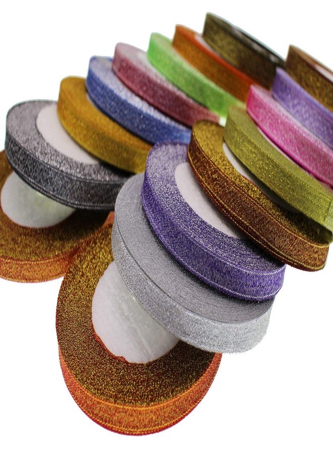 JESEP Glitter Ribbon 3/8 inch 400 Yards Sparkly Metallic Sheer Organza Ribbon for Jewelry Bows, Gift Wrapping, Home Decoration, Party Ornaments & Favor (10mm) - Image 3