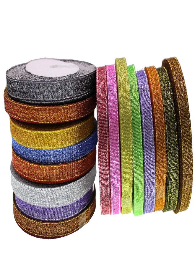 JESEP Glitter Ribbon 3/8 inch 400 Yards Sparkly Metallic Sheer Organza Ribbon for Jewelry Bows, Gift Wrapping, Home Decoration, Party Ornaments & Favor (10mm) - Image 2