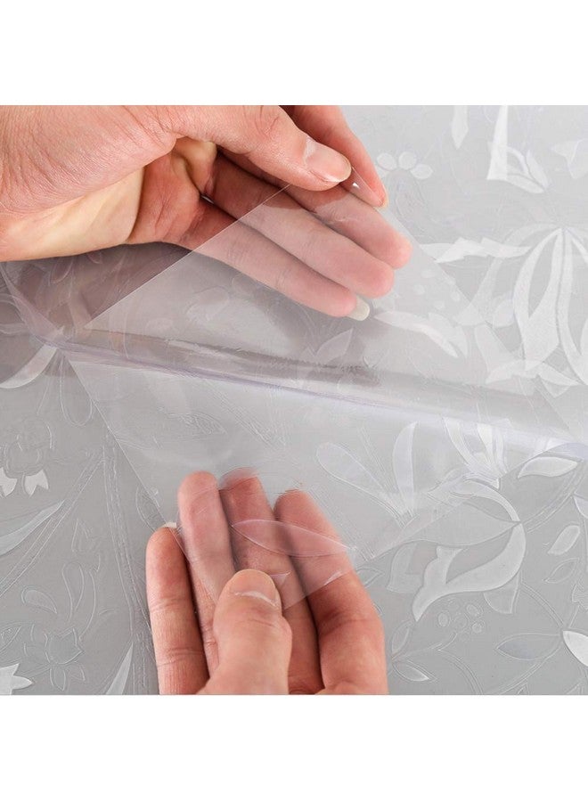 WISDOM Window Glass Decorative Frosted Film Heat Control Film Self Adhesive Window Frosted Film (24" x 96, Glass Flower Frosted) - Image 5