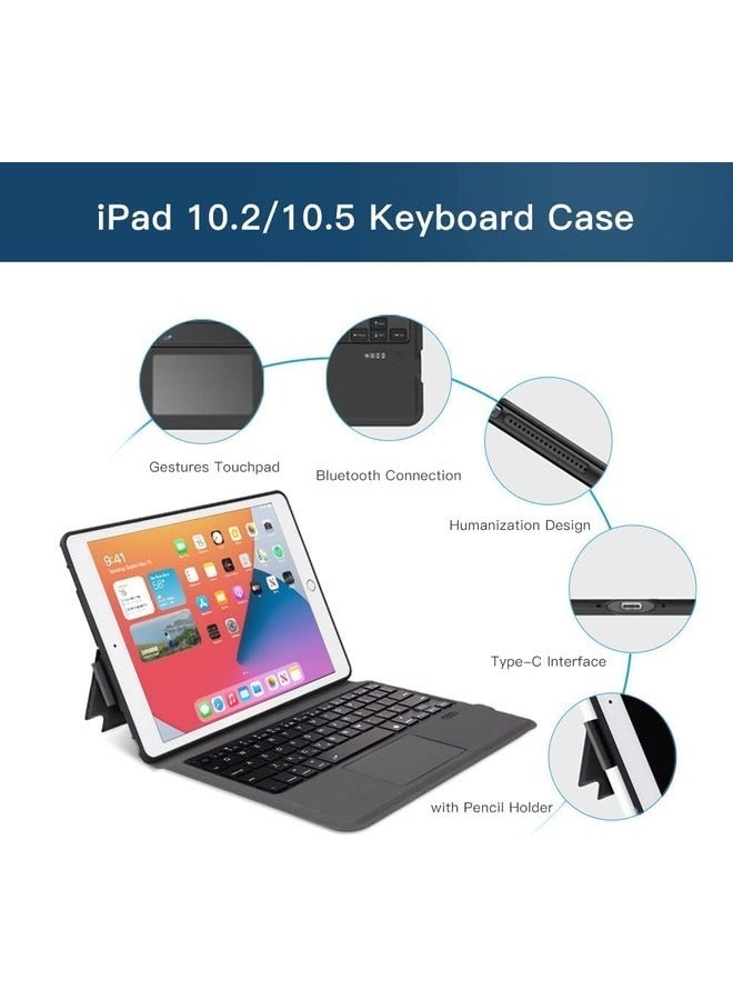 10.2/10.5 Inch iPad Keyboard Case with Trackpad - Compatible with iPad 8th/7th Gen (2020/2019), iPad Air 3 (2019), and iPad Pro 10.5" (2017) - Image 3