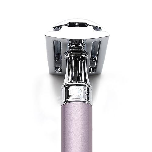 Edwin Jagger DELHEBLAMZ Classic Long Handled Double Edge Manual Eco-Friendly and Reusable Safety Razor for Men and Women for Shaving cream or Soap Fits All DE Razor Blades (Heather) - Image 4
