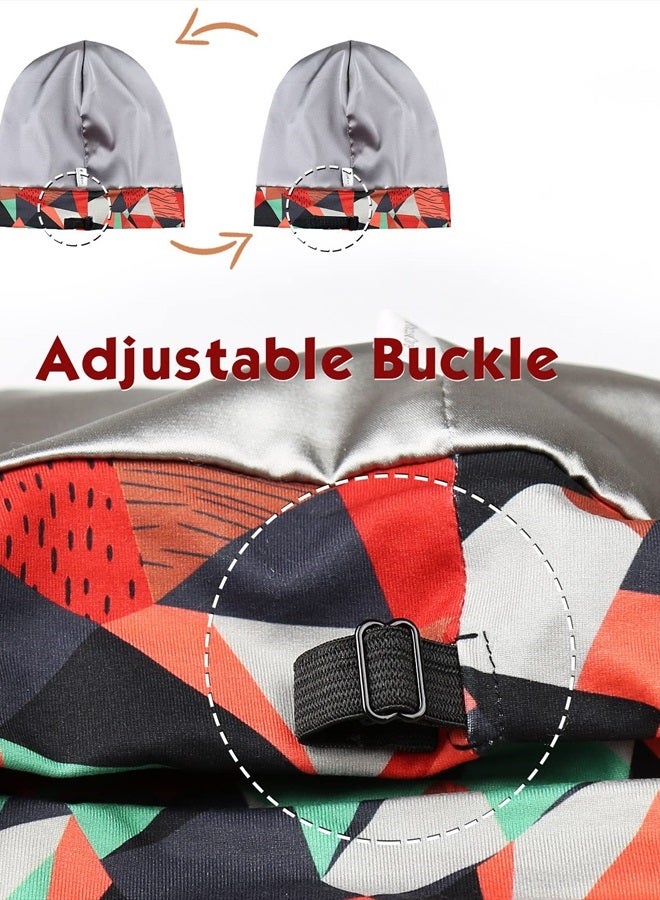 FocusCare Satin Cap for Curly Hair Sleeping Silk Adjustable Red - Image 4