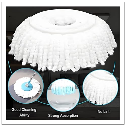 YOQXHY 6 Pack Spin Mop Replacement Heads, (6.3 Inch,Round) Microfiber Mop Refills Compatible with Hurricane, Mopnado, Casabella, Magic and Other 360 Spin Mop Systems, (6 Colors) - Image 2