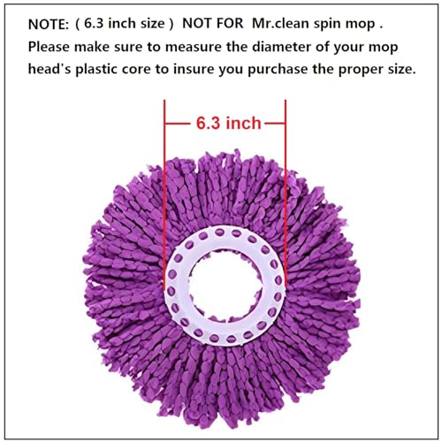 YOQXHY 6 Pack Spin Mop Replacement Heads, (6.3 Inch,Round) Microfiber Mop Refills Compatible with Hurricane, Mopnado, Casabella, Magic and Other 360 Spin Mop Systems, (6 Colors) - Image 3