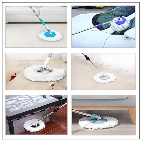 YOQXHY 6 Pack Spin Mop Replacement Heads, (6.3 Inch,Round) Microfiber Mop Refills Compatible with Hurricane, Mopnado, Casabella, Magic and Other 360 Spin Mop Systems, (6 Colors) - Image 5