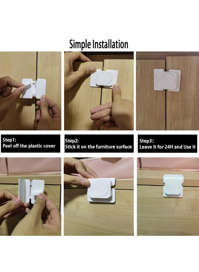 Child Safety Locks 4-Pack, Secure Cabinet and Drawer Locks, Baby Proofing Latches, Easy to Install - Image 4