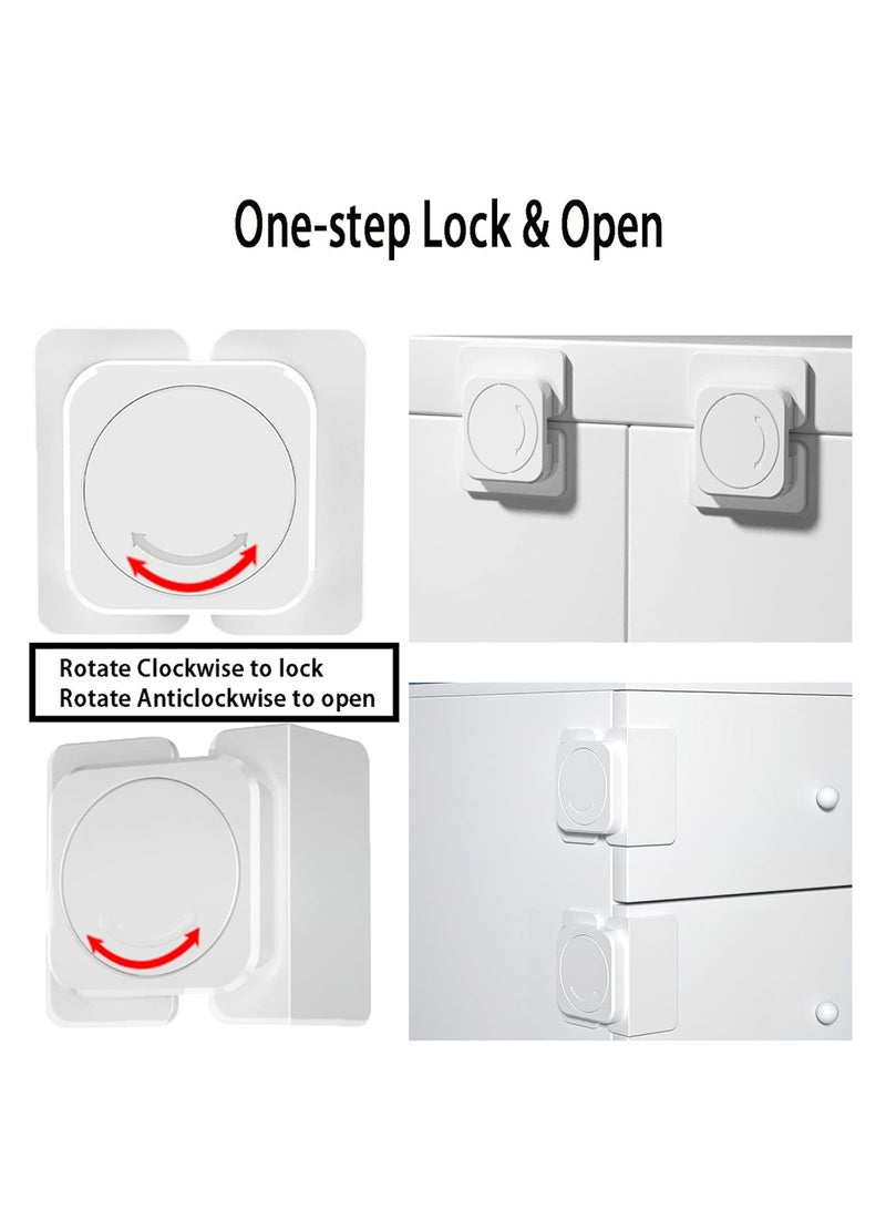 Child Safety Locks 4-Pack, Secure Cabinet and Drawer Locks, Baby Proofing Latches, Easy to Install - Image 2