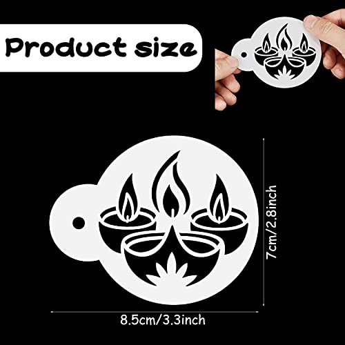 Ivana's 20 Pieces Happy Diwali Cookie Stencils Cookies Baking Painting Molds Cookies Baking Templates Decoration Reusable Plastic Drawing Painting Stencils Plastic Cake Decorating Molds for Baking DIY Craft - Image 2