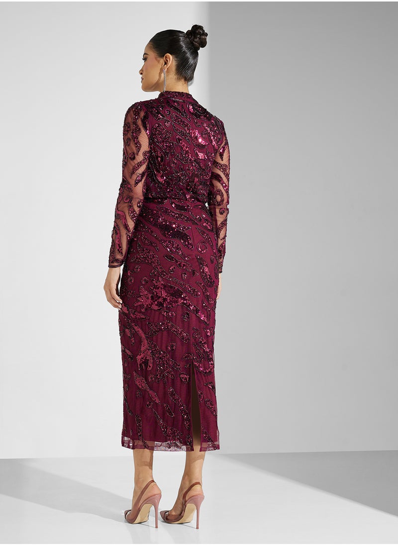 Amelia Rose High neck sequin maxi dress  - Image 2