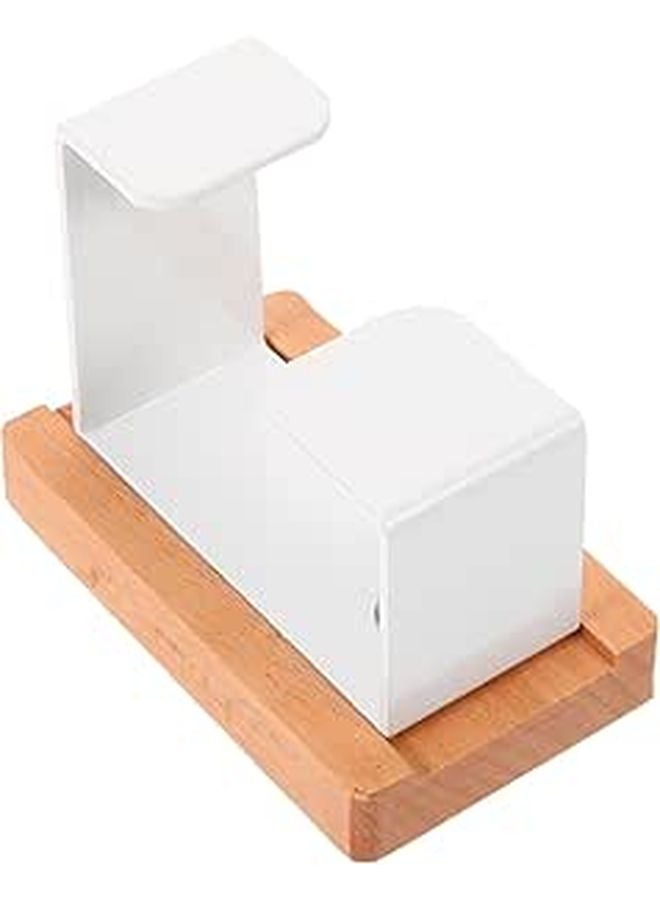 Beech Wood White Non Drill Solid Wood Wall Mounted Bathroom Towel Hook - Image 1