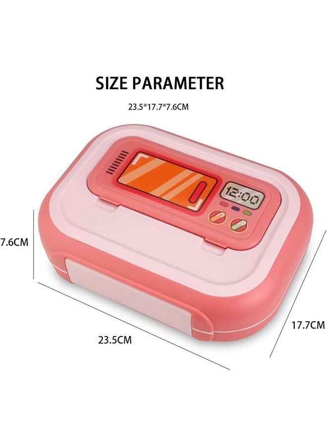 Plastic Lunch Box Leakproof Bento Box Lunch Container with Fork and Spoon for Kids School Microwave Heating - Image 2