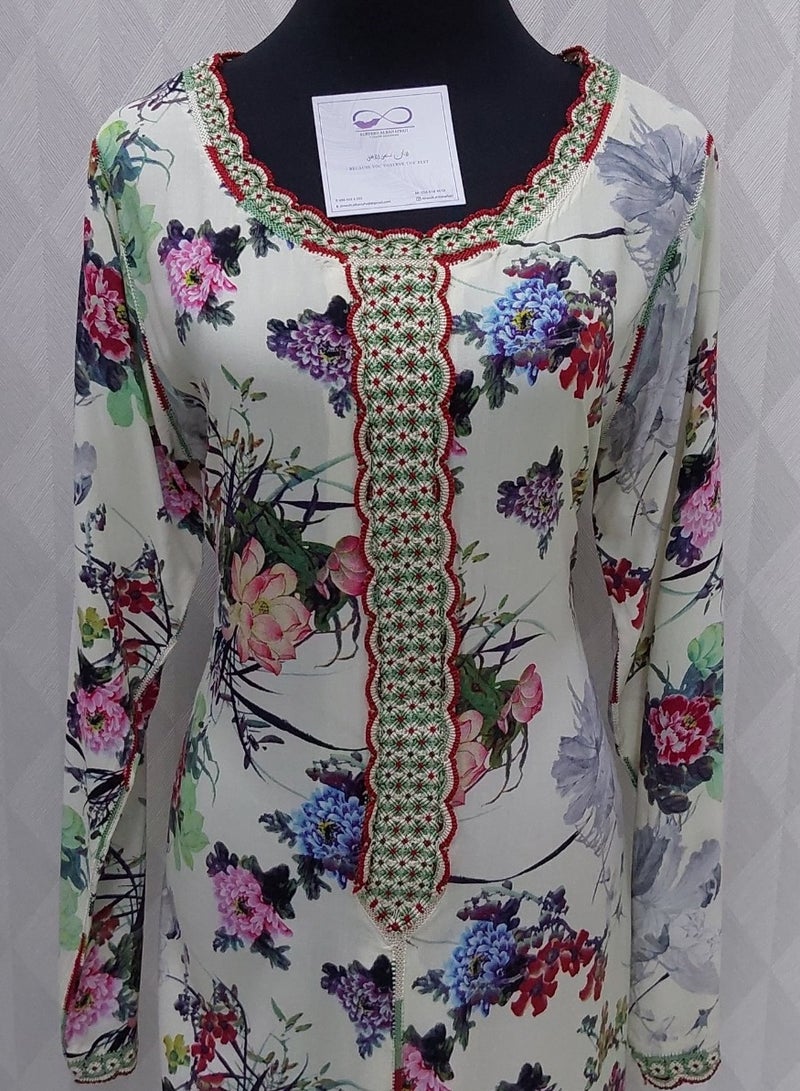 ALREESH ALBANAFSAJI Royal Moroccan embroidery with his own hands 🔥🔥 Ready-made Moroccan galabiya - Image 1