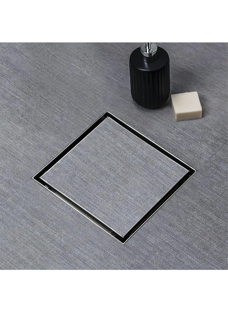 FOSSA Fossa Marble 5X5 Inch Square Floor Drain 304 Grade Stainless Steel for Bathroom Grating Square Floor Drain Jali Matte Finish  - Image 1