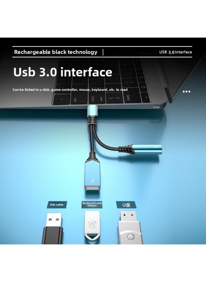 Type-c To USB3.0 Two-in-one Multi-function Adapter Cable PD60W Fast Charge + OTG For Ipad-Interface Form:type-c-OTG Line-PD60W Fast Charge [Orange Gray]]