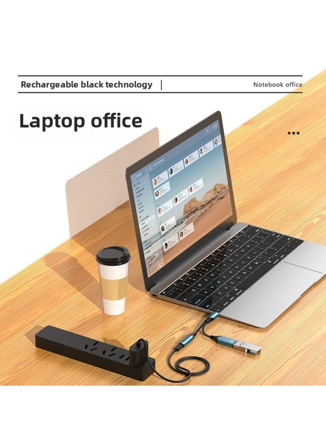 Type-c To USB3.0 Two-in-one Multi-function Adapter Cable PD60W Fast Charge + OTG For Ipad-Interface Form:type-c-OTG Line-PD60W Fast Charge [Orange Gray]]