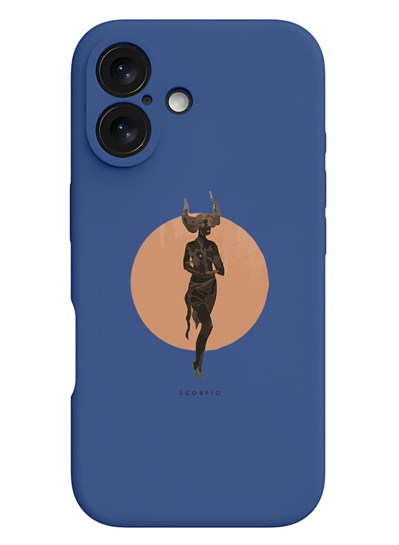 Theodor Protective Slim Fit Case Liquid Silicone Cover with Full Body Protection Anti-Scratch Shockproof Case For Apple iPhone 17 (Blue) Scorpio - Image 1