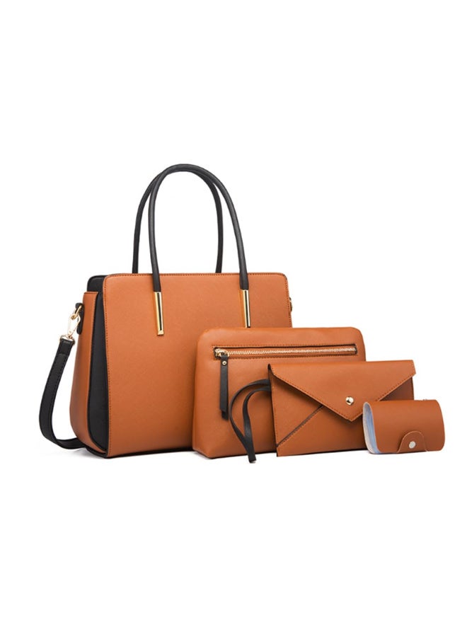 زيريفام 4PCS النساء الأزياء حقائب اليد، محفظة ساتل وحقائب اليد، الأزياء الجلد الاصطناعي حقيبة اليد حقيبة مع إغلاق السحاب مجموعة، محفظة ومحفظة مجموعة للنساء، الشوايا، Trval - Image 1