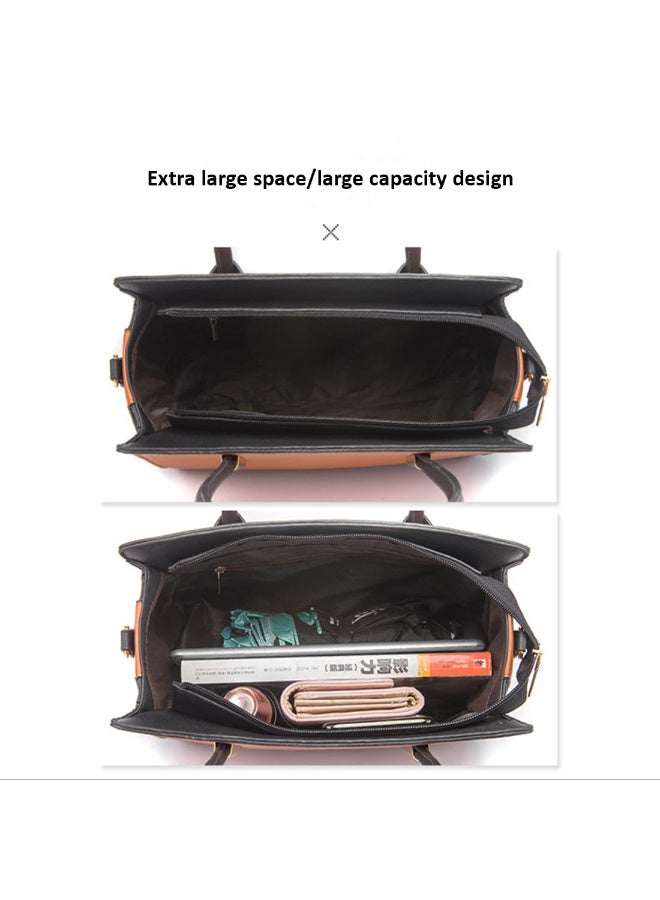 زيريفام 4PCS النساء الأزياء حقائب اليد، محفظة ساتل وحقائب اليد، الأزياء الجلد الاصطناعي حقيبة اليد حقيبة مع إغلاق السحاب مجموعة، محفظة ومحفظة مجموعة للنساء، الشوايا، Trval - Image 5