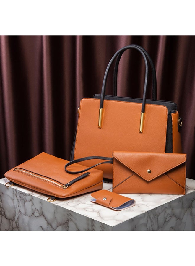 زيريفام 4PCS النساء الأزياء حقائب اليد، محفظة ساتل وحقائب اليد، الأزياء الجلد الاصطناعي حقيبة اليد حقيبة مع إغلاق السحاب مجموعة، محفظة ومحفظة مجموعة للنساء، الشوايا، Trval - Image 3