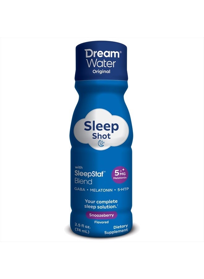 Dream Water Sleep Aid Supplement Drink; Melatonin 5mg, GABA, 5-HTP; Zero sugar, Natural flavors, No added colors, 2.5 oz liquid sleep shots, Snoozeberry, 24-Count - Image 2